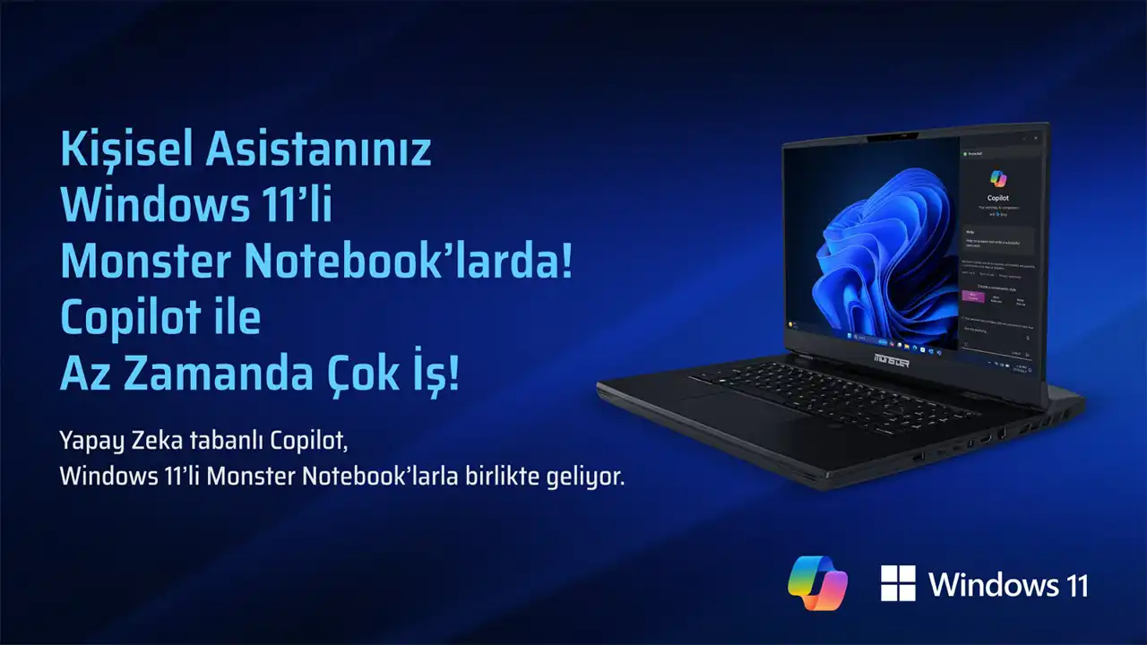 Microsoft Copilot, Windows 11’li Monster Notebook’larda 