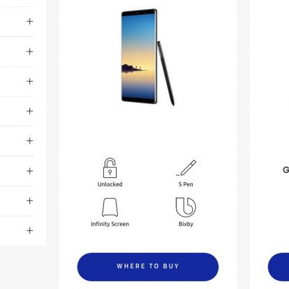Samsung Sitesinde Yanlışlıkla Galaxy Note 8'i Gösterdi 