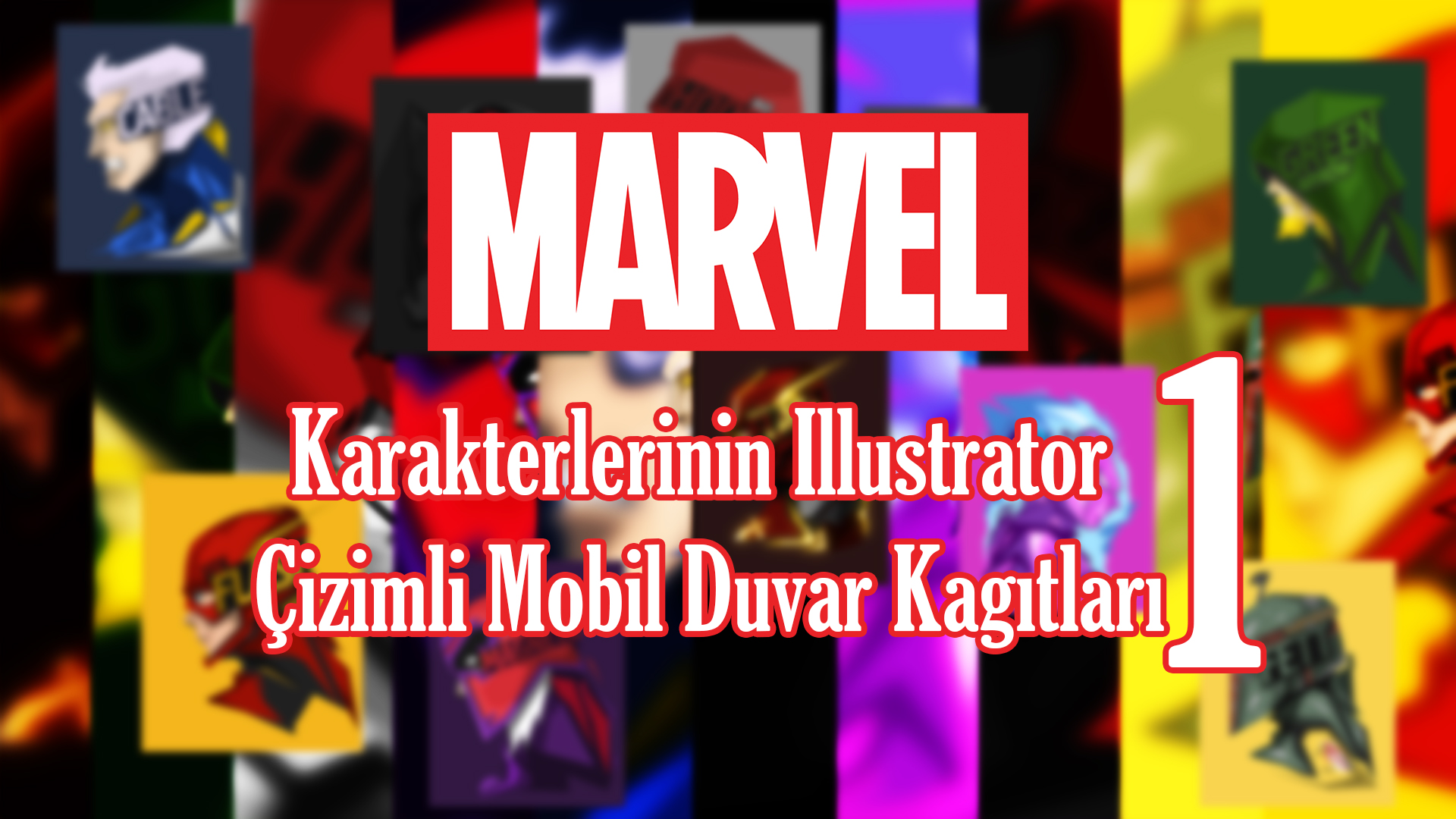 Marvel Karakterlerinin Illüstrator Çizimli Mobil Duvar Kağıtları #1 