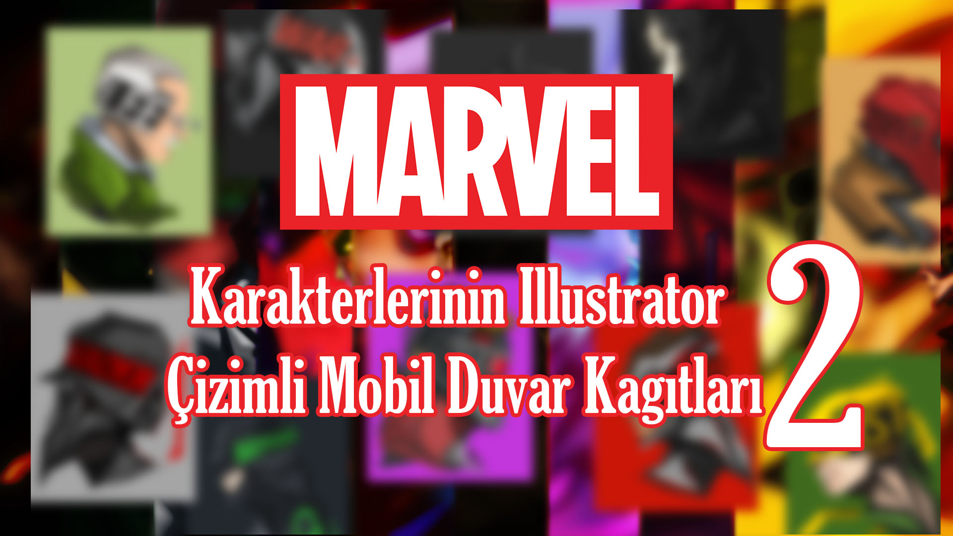 Marvel Karakterlerinin Illustrator Çizimli Mobil Duvar Kağıtları #2 