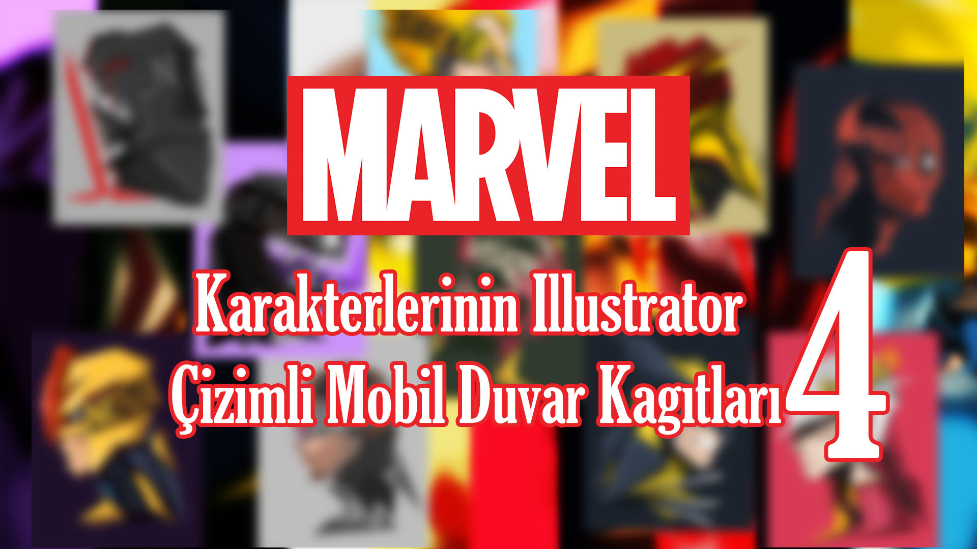 Marvel Karakterlerinin Illustrator Çizimli Mobil Duvar Kağıtları #4 