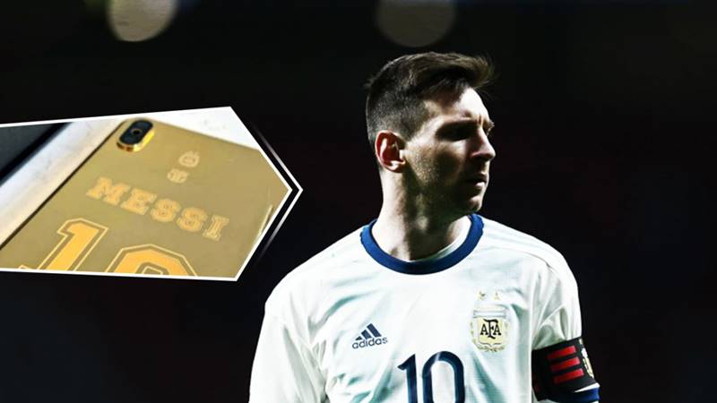 Lionel Messi Tasarımlı Özel Altın Kaplı iPhone Xs Max 