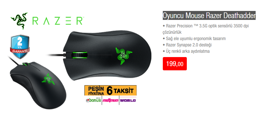 BİM, Uygun Fiyatlı Razer Deathadder Mouse Satacak  