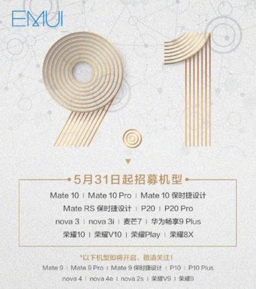 EMUI 9.1 Güncellemesi Alacak 14 Huawei Modeli 