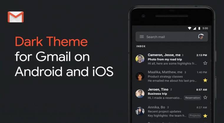 Android ve iOS için Gmail'e Karanlık Modu Geldi! 