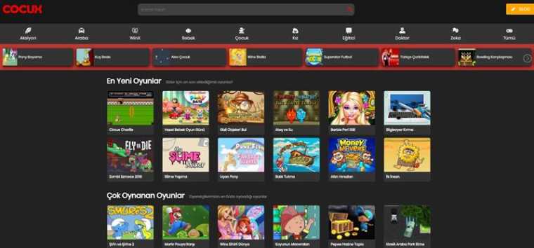 Çocuklarınız için Online Oyunların Tek Adresi Cocux.com 