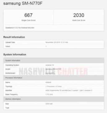 samsung note 10 lite geekbench