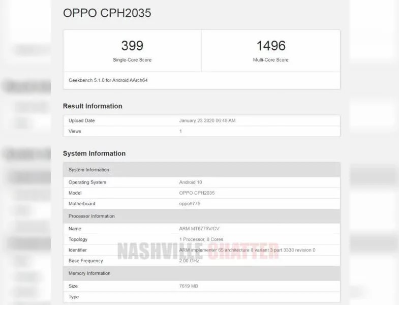 Oppo A31, Geekbench’te Ortaya Çıktı 