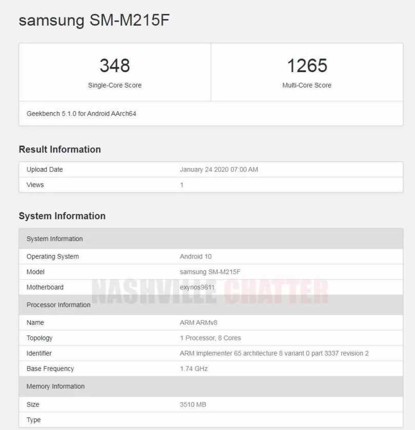 Samsung Galaxy M21 Geekbench'te Görüldü! 