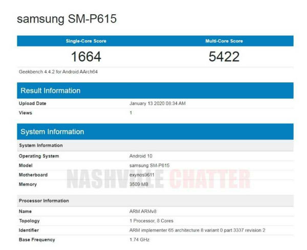 Yeni Samsung Galaxy Tableti Geekbench'te Görüldü 