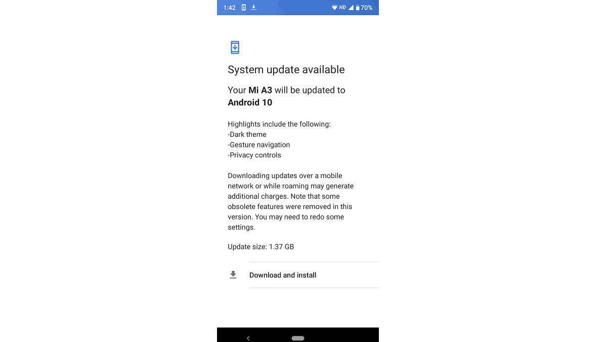 Xiaomi Mi A3 İçin Yeni Bir Android 10 Güncellemesi Yayınlandı 
