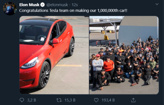 Tesla 1,000,000 Elektrikli Otomobil Üretti! 