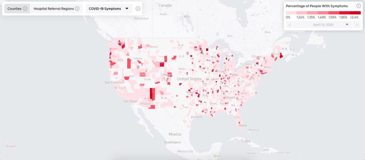 Facebook, Koronavirüs Salgınının Dağılımını Gösteren Bir Haritasını Oluşturdu  