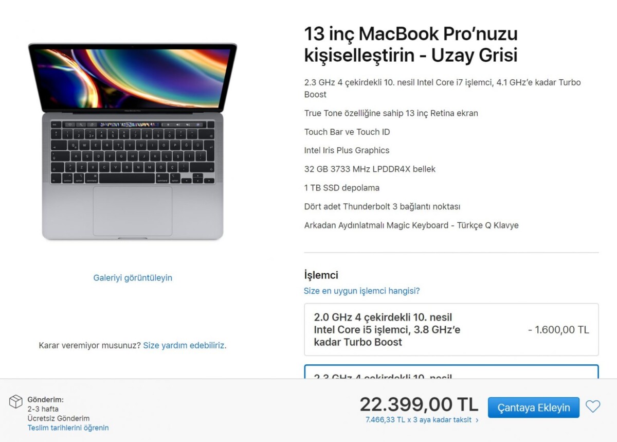 10. Nesil İşlemcili Yeni 13 inç Macbook Pro (2020) Tanıtıldı! İşte Özellikleri ve Fiyatı 