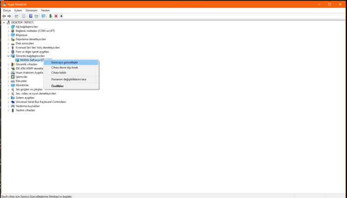 windows 10 sürücü güncelleme nasıl yapılır