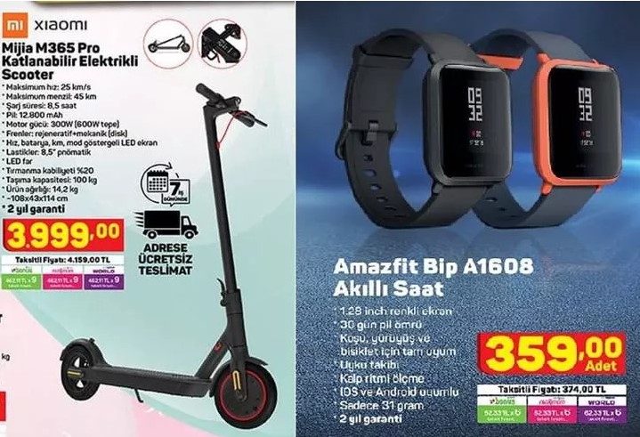 A101, Xiaomi Elektrikli Scooter ve Amazfit Bip Satacak!  