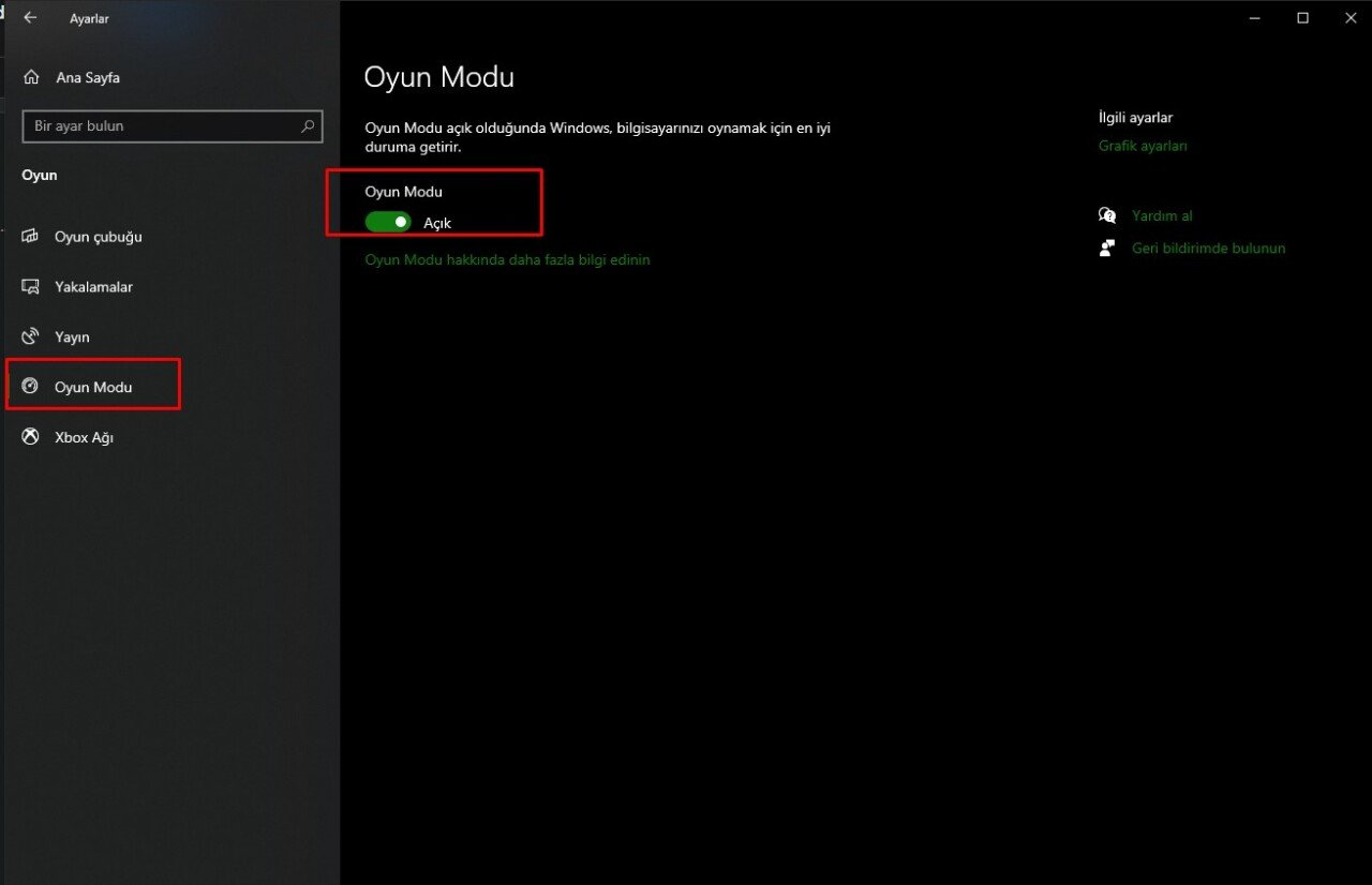Windows 10 Oyun Modu Aktive Etme  