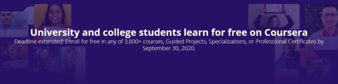 Kısa Süreliğine Üniversitelilere Ücretsiz Coursera Kursları  