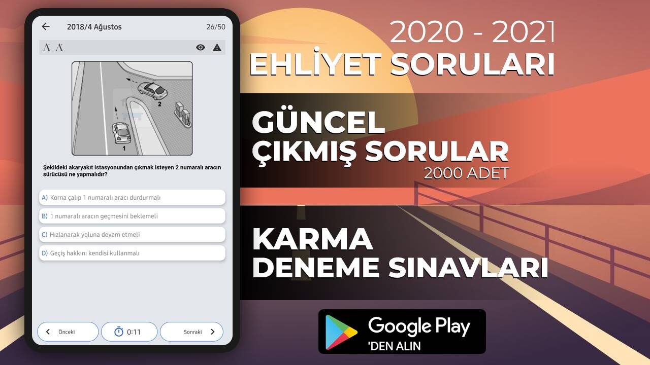 Ehliyet Sınav Soruları Uygulaması ile Sınav Çok Daha Kolay Ehliyet Sınav Soruları Uygulaması ile Sınav Çok Daha Kolay
