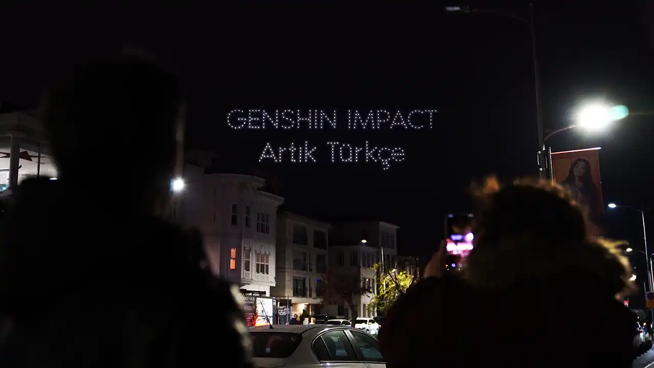 Genshin Impact Türkçe Dilinin Eklenişini Drone Işık Gösterisiyle Kutladı  