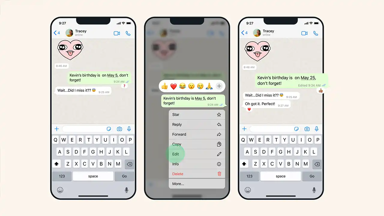 WhatsApp, Kullanıcıların Mesajları Düzenlemesine İzin Verecek 