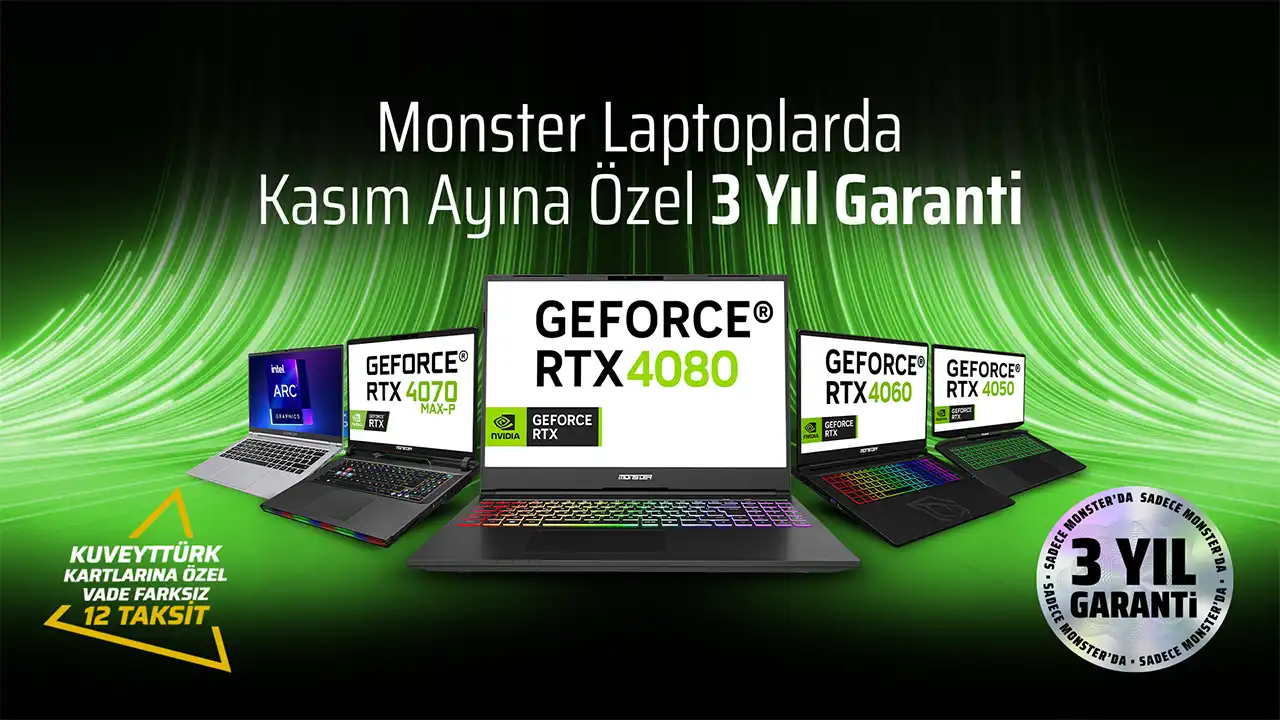 Monster Notebook'ta 12 Ay Taksit İmkanı! 