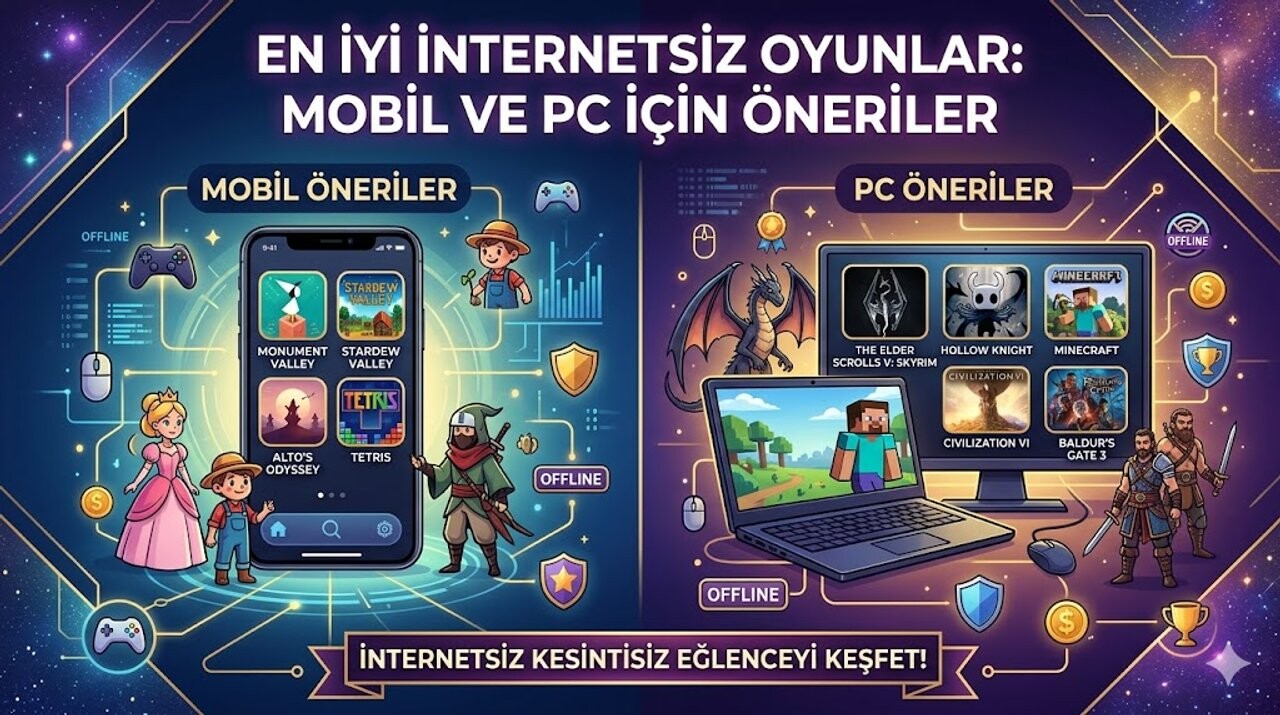 En İyi İnternetsiz Oyunlar: Mobil ve PC İçin Öneriler En İyi İnternetsiz Oyunlar: Mobil ve PC İçin Öneriler