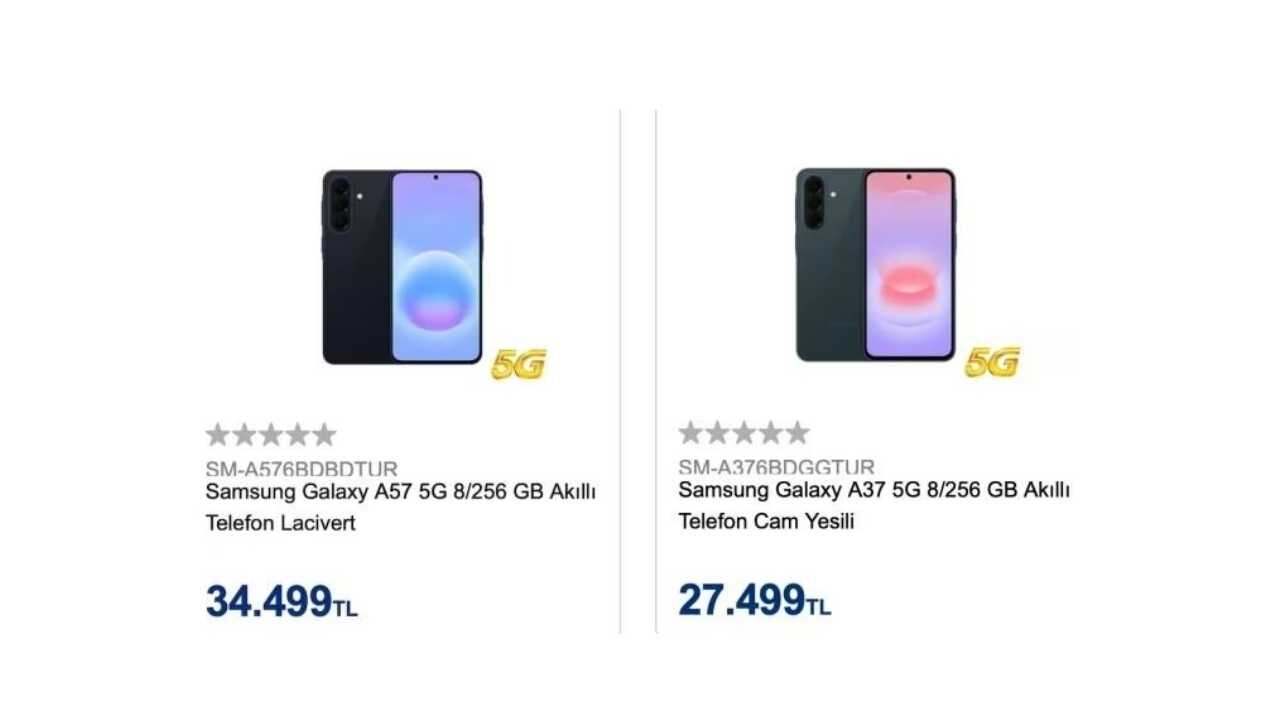 Uygun Fiyatıyla Dikkat Çeken Galaxy A57 5G ve A37 5G Türkiye'de Satışa Çıktı Uygun Fiyatıyla Dikkat Çeken Galaxy A57 5G ve A37 5G Türkiye'de Satışa Çıktı