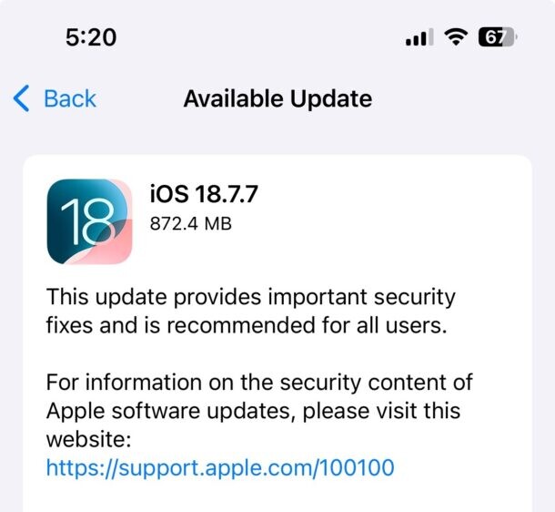 iOS 18.7.7 Güncellemesi Yayınlandı: iPhone ve iPad için Güvenlik Desteği iOS 18.7.7 Güncellemesi Yayınlandı: iPhone ve iPad için Güvenlik Desteği