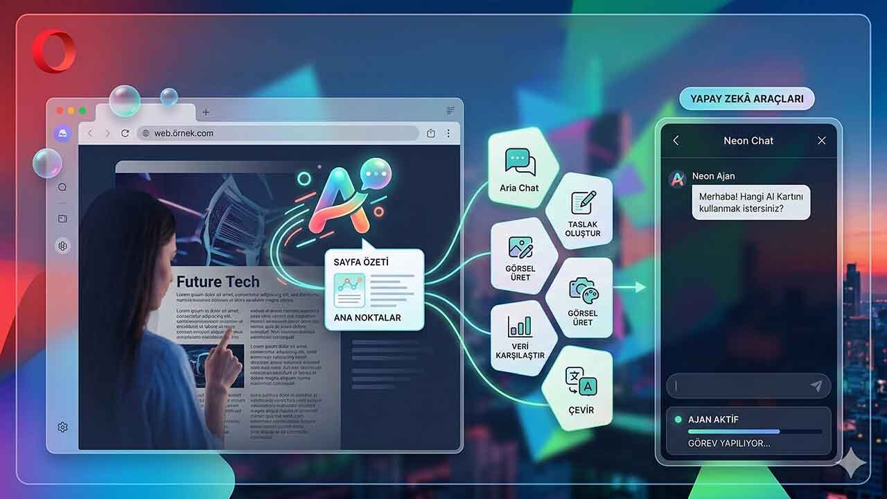 Opera Neon Yapay Zekâ Araçlarını Tarayıcıya Entegre Ediyor Opera Neon Yapay Zekâ Araçlarını Tarayıcıya Entegre Ediyor
