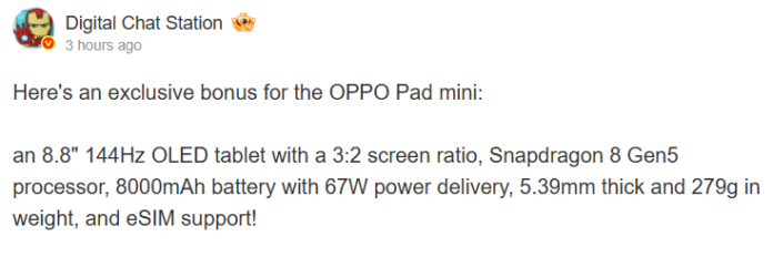 Oppo Pad Mini Özellikleri Ortaya Çıktı Oppo Pad Mini Özellikleri Ortaya Çıktı